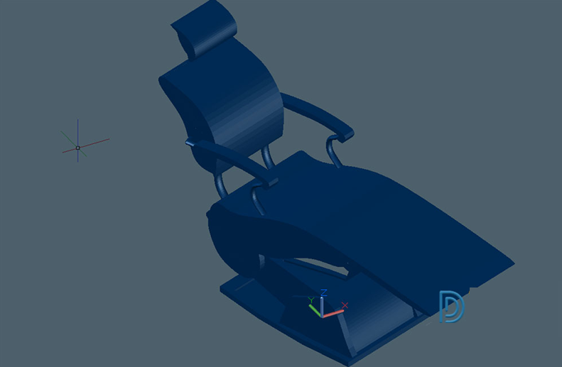 دانلود فایل اتوکد صندلی دندانپزشکی سه‌بعدی DWG برای نرم‌افزار AutoCAD